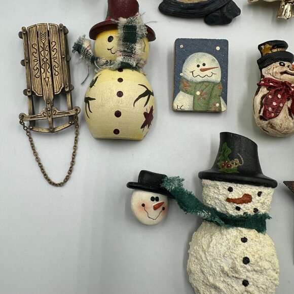 Vintage Christmas Brooch Lot Snowman Gingerbread Wreath Signed JJ Gerrys Radko - Picture 4 of 11